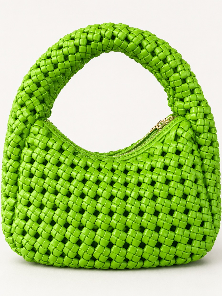 Antik Kraft Woven Mini Bag In Neon Green